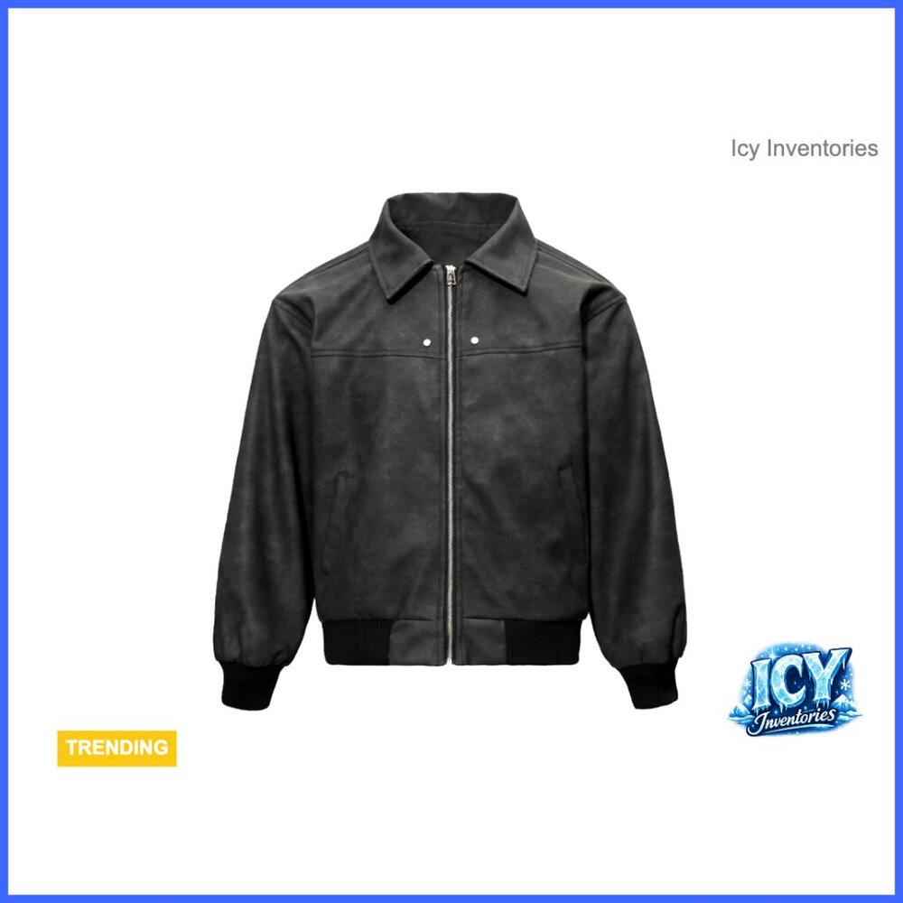 Men's Faux Leather Zip Up Bomber Jacket Vintage Biker Streetwear